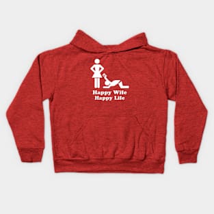 happy wife happy life Kids Hoodie